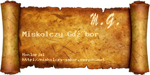 Miskolczy Gábor névjegykártya